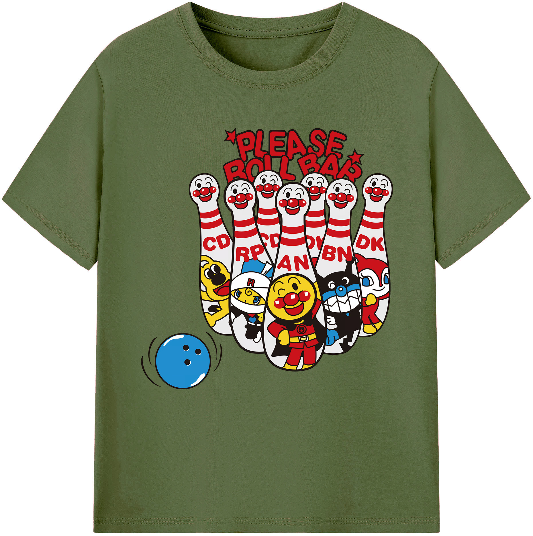 （画像用） アンパンマン Anpanman 綿100％半袖Tシャツ（フロントプリント）